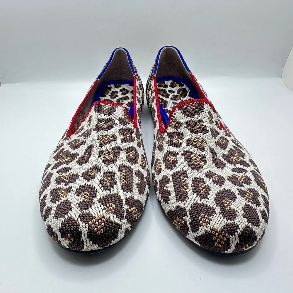 NEW Rothy’s Loafer Flats Mocha Spot Big Cat Animal Print Comfort Shoes Sz 5